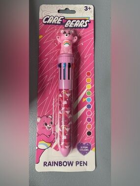 Care Bears cheer bear Pink Rainbow Multi-Ink Clicker Pen Bear topper 10 colors
